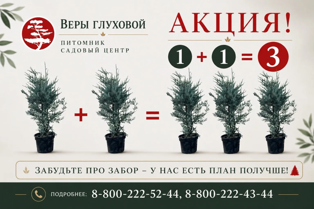 АКЦИЯ НА ХВОЙНЫЕ  — 2+1!